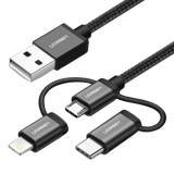 cable Ugreen 3 in 1 black 1m